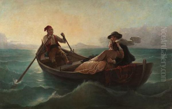 Passeggiata In Mare Oil Painting by Carlo Felice Biscarra