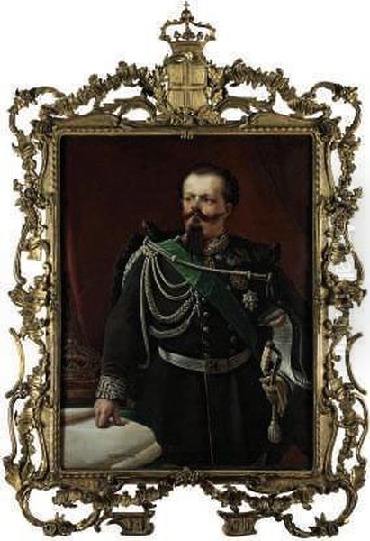 Ritratto Di Vittorio Emanuele Ii Oil Painting by Carlo Felice Biscarra