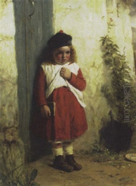 Pouting Schoolgirl Oil Painting by John Watson Nicol