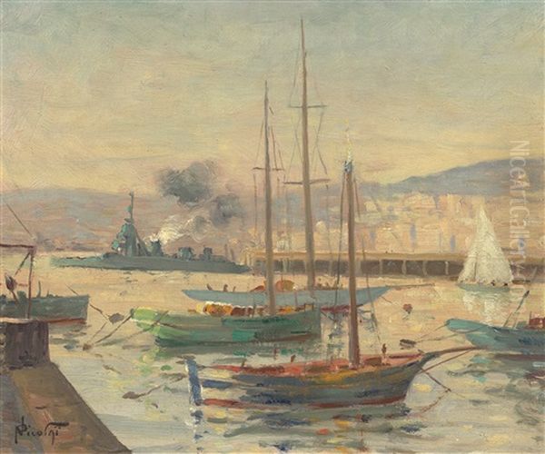 Le Port D'alger Oil Painting by Paul Nicolai