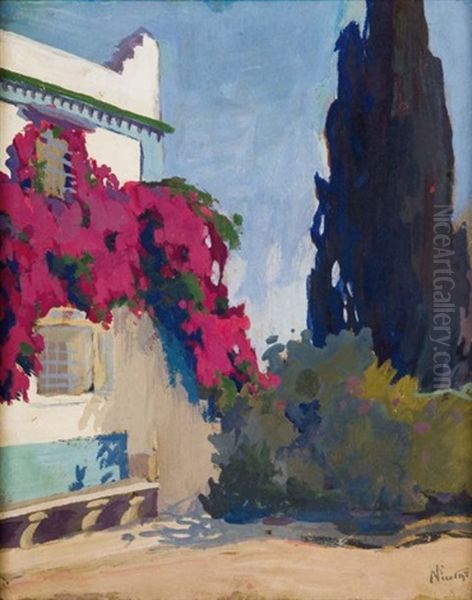 Villa Au Bougainvillier Oil Painting by Paul Nicolai