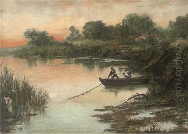 Pescado En La Albufera Oil Painting by Vicente Nicolau Cotanda