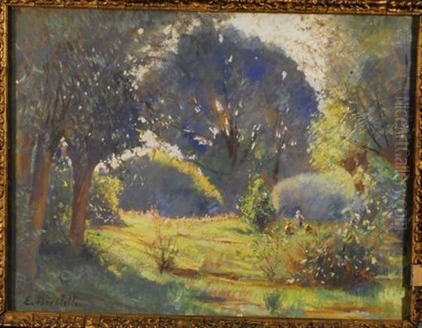 Parco Del Valentino Oil Painting by Edoardo Nicolello