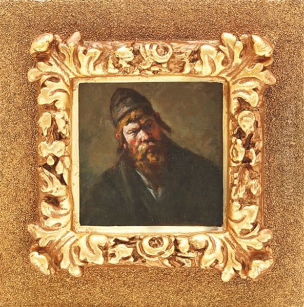 Galician Jew Oil Painting by Gheorghe Mogos Nicolescu