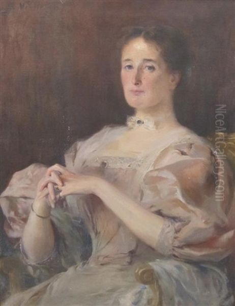 Portrait Of A Lady Oil Painting by Gabriel Emile Nicolet