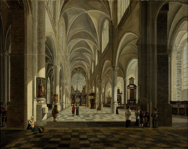 Church-interior Oil Painting by Josephus Christianus Nicolie