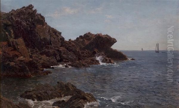 Pulpit Rock, Nahant, Massachusetts Oil Painting by James Craig Nicoll