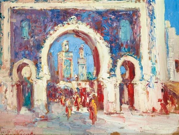 Porte Au Maroc Oil Painting by Francois Nicot