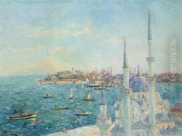 Vue D'istanbul Oil Painting by Francois Nicot