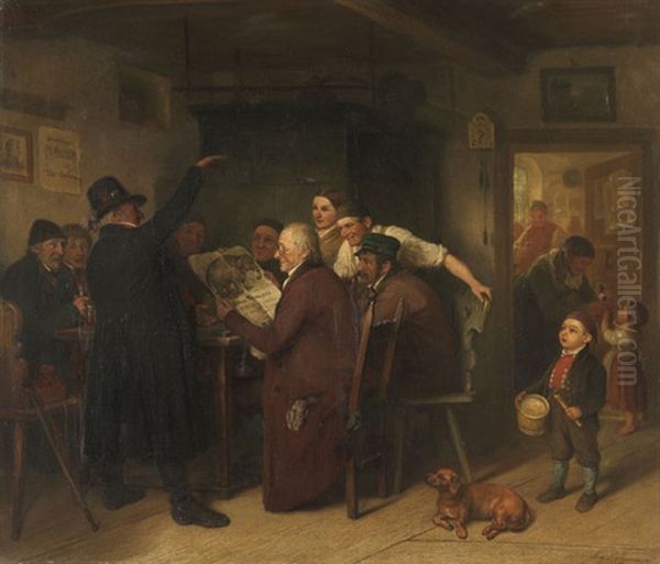 Der Zirkus Kommt Oil Painting by August Heinrich Niedmann