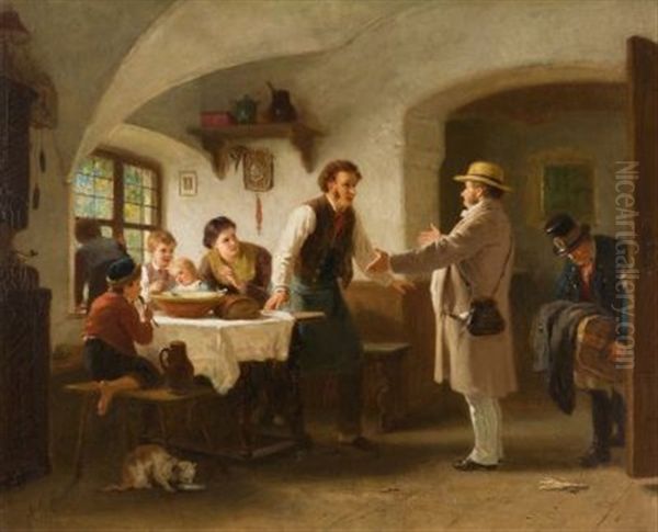 Das Wiedersehen Oil Painting by August Heinrich Niedmann