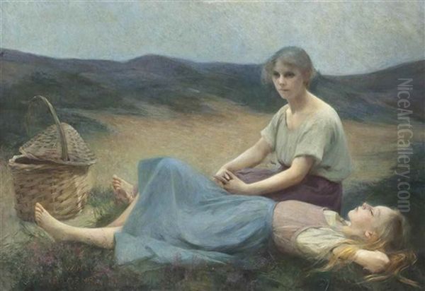 A Rest In The Dunes Oil Painting by Wilhelmine Charlotte Niels