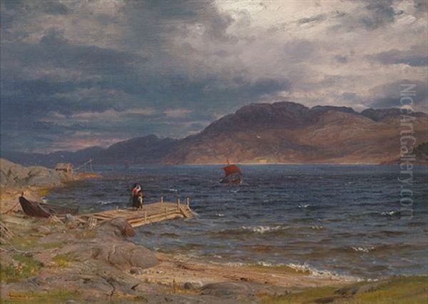 En Byge Oil Painting by Amaldus Clarin Nielsen