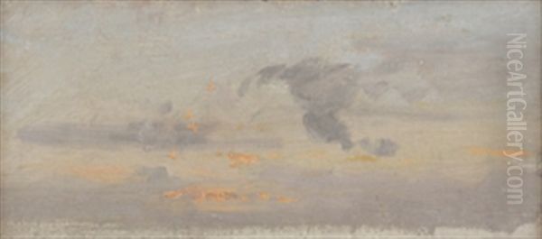 Skystudie Oil Painting by Amaldus Clarin Nielsen