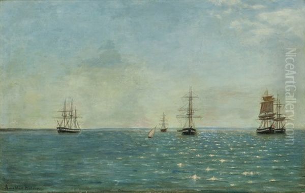 Ved Cadiz 1925 Oil Painting by Amaldus Clarin Nielsen