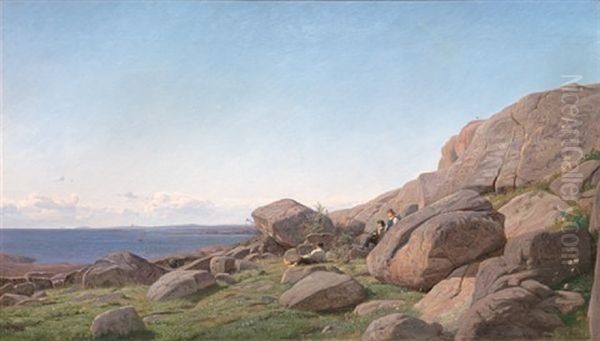 Fra Hvaler Oil Painting by Amaldus Clarin Nielsen