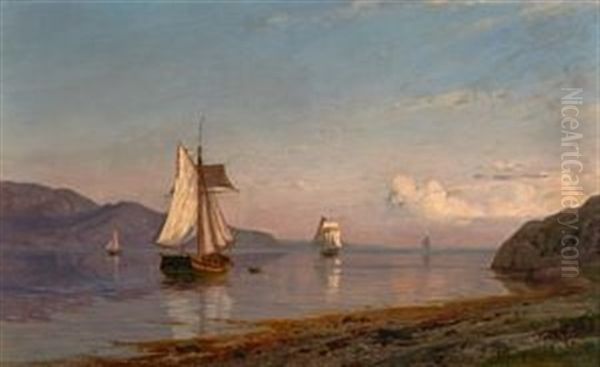 Ved Bomlofjorden Oil Painting by Amaldus Clarin Nielsen