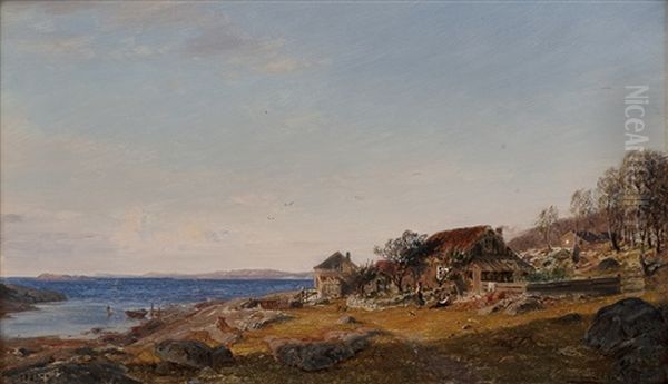 Evening Mood Oil Painting by Amaldus Clarin Nielsen