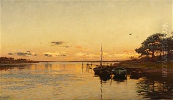 Kjoge (ved Hvaler) Oil Painting by Amaldus Clarin Nielsen