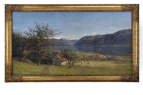 Innlopet Til Hardanger Oil Painting by Amaldus Clarin Nielsen