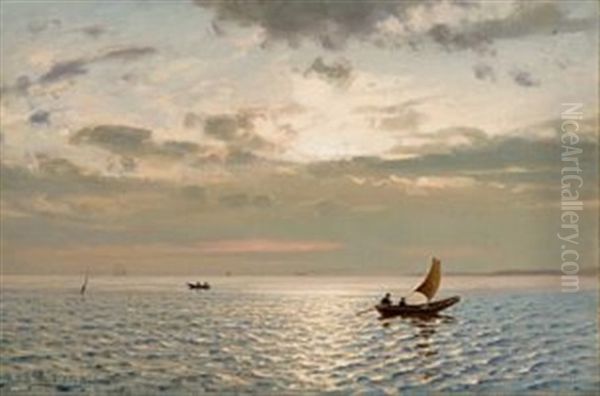 Solspeil Oil Painting by Amaldus Clarin Nielsen