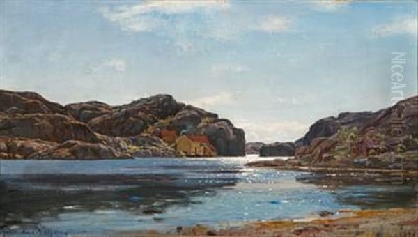 Middagsstemning Ny Hellesund Oil Painting by Amaldus Clarin Nielsen