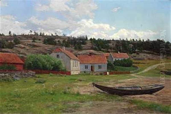 Smabruk I Laurkollen Oil Painting by Carl Nielsen