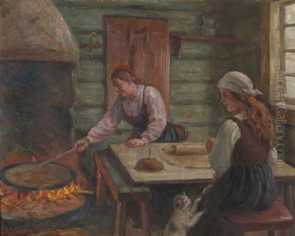 Bakstekoner Oil Painting by Eivind Nielsen