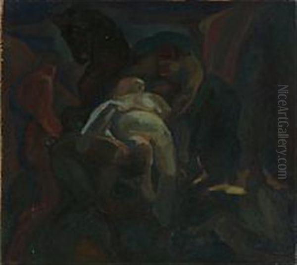 Kvinderov (abduction Of Women) Oil Painting by Kai Nielsen