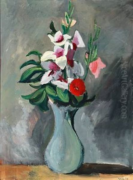 Still Life With Flowers Oil Painting by Ville Jais Nielsen