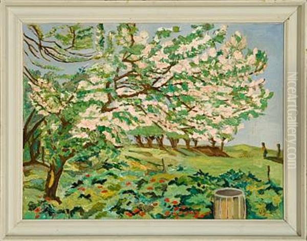 Scenery With Tree In Bloom by Ville Jais Nielsen