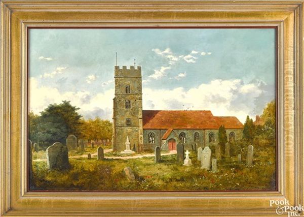 Rainham Church Kent Oil Painting by Edmund John Niemann