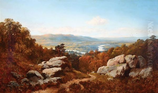 An Expansive Overlook Landscape Oil Painting by Edmund John Niemann