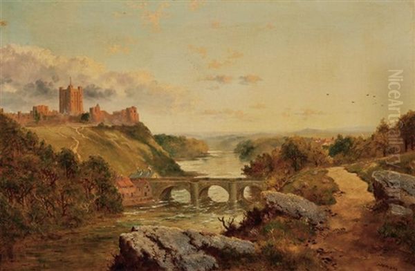 A View Of Richmond Castle Oil Painting by Edmund John Niemann