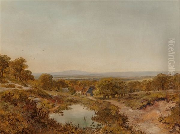 Landscape Near Yeaveley, Derbyshire Oil Painting by Edmund John Niemann