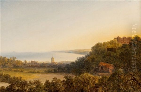 View Of Dunster, Somerset Oil Painting by Edmund John Niemann