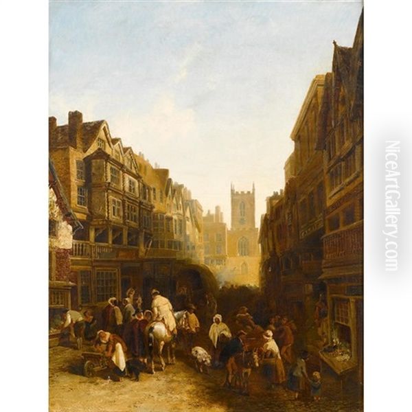 East Gate Row, Chester Oil Painting by Edmund John Niemann