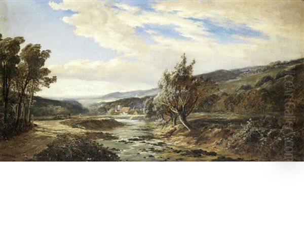 A Country Landscape Oil Painting by Edmund John Niemann