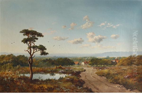 Woking Common Going Towards Purford Oil Painting by Edmund John Niemann