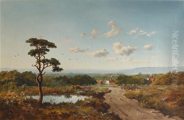 Woking Common Going Towards Purford Oil Painting by Edmund John Niemann