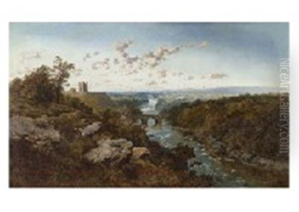 Landscape With River Oil Painting by Edmund John Niemann