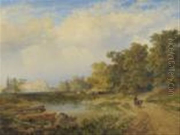 A View Of Nottingham Oil Painting by Edmund John Niemann