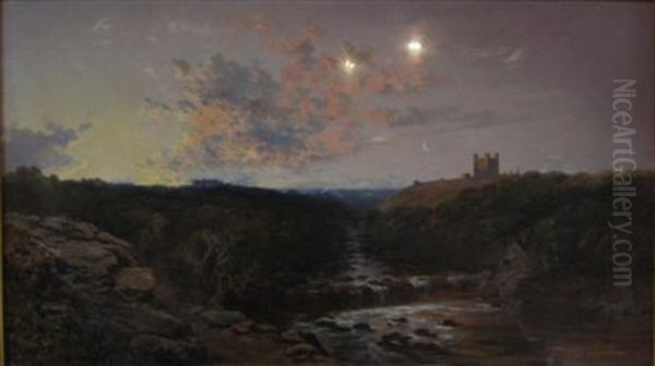 A View Of Richmond Castle Oil Painting by Edmund John Niemann