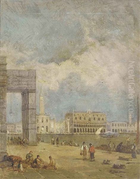 A View Across To The Doges Palace, Campanile, And St. Mark's Square Oil Painting by Edmund John Niemann