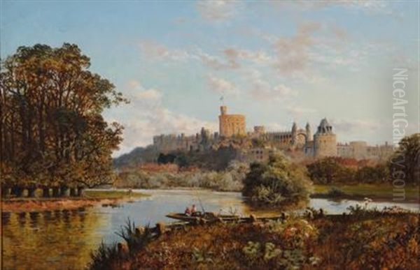 Windsor Castle And St. George's Chapel From The Meadows Oil Painting by Edmund John Niemann