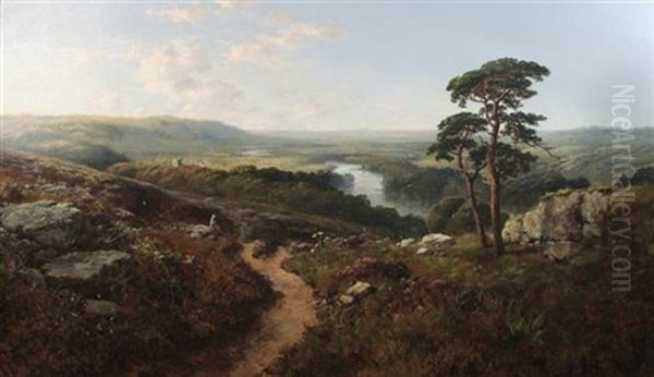 Ure Valley, Tanfield, Yorks Oil Painting by Edmund John Niemann