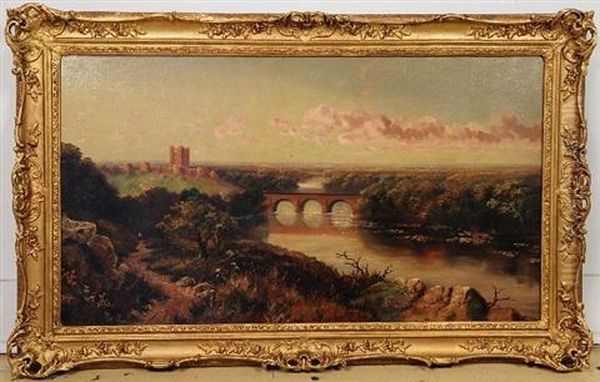 River Landscape Oil Painting by Edmund John Niemann