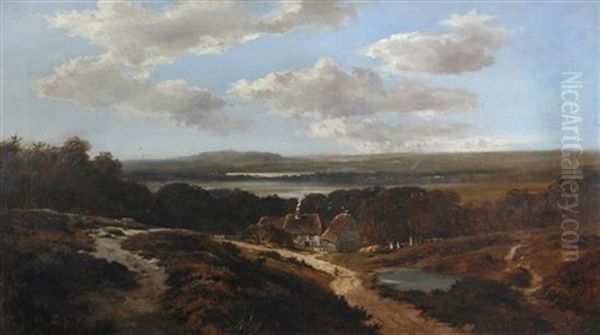 View On The Medway, Kent Oil Painting by Edmund John Niemann