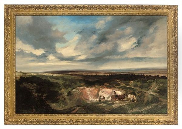 A View Of Chalk Pits, Sussex Oil Painting by Edmund John Niemann