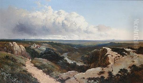 A Moorland Landscape Oil Painting by Edmund John Niemann